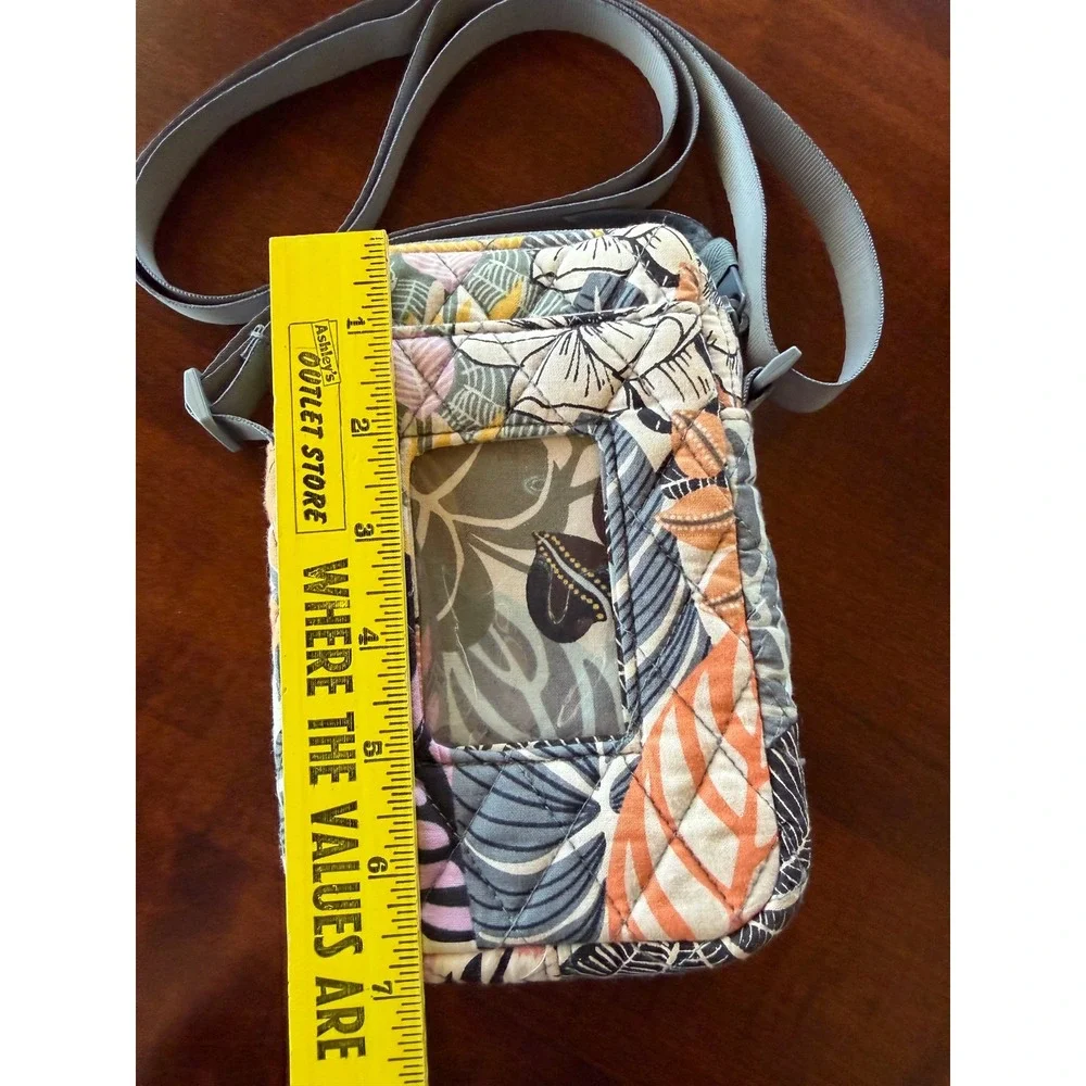 Vera Bradley Palm Floral RFID Wallet Phone Crossbody Bag Quilted Mini Travel